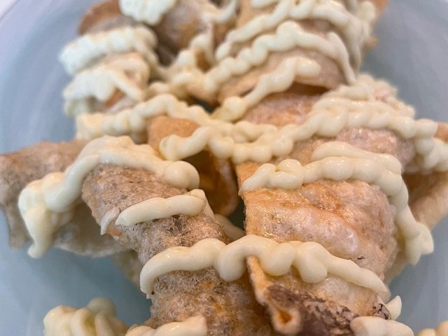 Chips de bacalao con mayonesa de wassabi